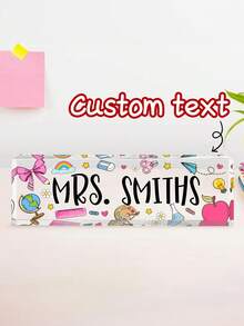 1pc Personalized Teacher Desk Sign, Teacher Acrylic Block Name Plate, Teachers Gifts Acrylic Plaque, Teacher Desk Decorations For Office School Supplies, Back-To-School Gift - Multicolor - View 27