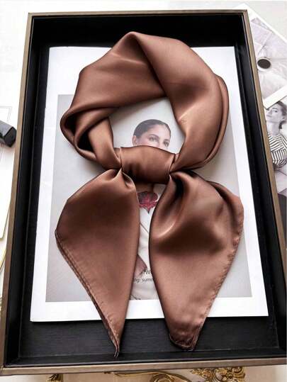 1pc Handkerchief Plain Neck Scarf For Women Small Shawls Wraps Bandana Head Scarfs 70x70CM Square Headband Hijab Scarves