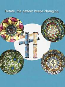 可旋转和可伸缩万花筒，神奇变形多棱镜万花筒玩具礼物 - 彩色 - 查看 5