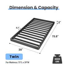 MAF Box Spring -2 Inch Low Profile Mattress Foundation No Noise Heavy Duty Metal Basics Bed Base With Clean Fabric Cover, Easy Assembly - 2 inch - Xem 5