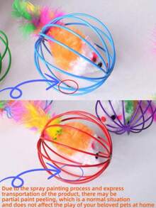 Juego de juguetes divertidos y coloridos con ratones enjaulados para aliviar el aburrimiento - Mantén a tu gato entretenido con bolas rodantes e interactivas y juguetes con ratones - Multicolor - Ver 6
