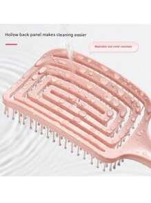 1支双功能空心梳，干湿两用 - 轻柔按摩设计，ABS塑料手柄，适合所有发质，减少打结和毛躁，改善头皮健康，是理想的小礼物，居家必备，日常使用，方便旅行携带，空心圆梳，带蓬松按摩齿的时尚美发造型梳。