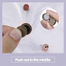 12pcs Women's Scarf Magnetic Brooches, Multi-Purpose Magnetic Pins For Headscarf, Scarf, Blouse, Dress And Clothes (No Cardboard) - Dark Brown - View 4