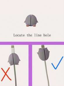 Bear & Apple Pattern Data Cable Protector Case, Universal Android Charging Cable Sleeve Charger Protector