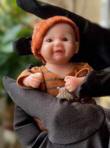 1 PC 6 Inch Super Mini Silicone Girl And Boy Super Soft Touch Painted Newborn Reborn Baby Doll Can Be Bathed In Water Best Gifts For Kids' Birthday, Festival Like Thanksgiving, Halloween And Christmas