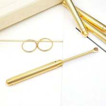 Mini Metal Ear Spoon Set, With Keychain, Sterile, Batteryless, Suitable For Travel Use,School,Back To School,Travel,Travel Essentials,Home Essentials,Ear Cleaner - Gold - View 5