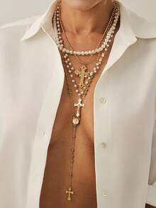 4 件套波西米亚风格彩色水晶和复古金属十字架吊坠 Y 型项链套装，适合女性日常和节日穿着，送给朋友的礼物（各种彩色水晶、铜珠链为实物） - 項鍊 - 查看 13