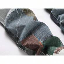 Men's Casual Printed Jeans Skinny Denim Pantshalloween - 補丁 870 - 查看 6