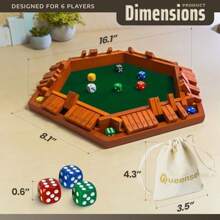 Queensell Shut The Box Game 12 Numbers For 16 Players 16inch Wooden Board Shut The Box Game 12 Numbers For Adults And Ideal For Games Night
