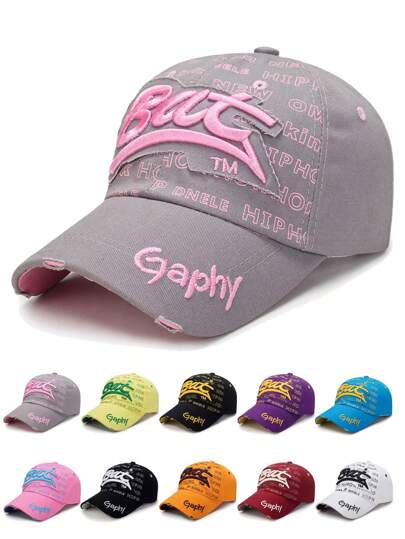 1 件户外情侣嘻哈棒球帽，防晒棒球帽，带 BAT、GAPHY、GRAPHY 刺绣，时尚休闲撞色设计