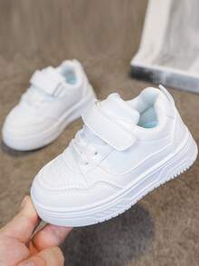 1 Pair Children's Fashionable, Comfortable, Minimalist Casual Sports Shoes, Suitable For Spring And Autumn - White - View 2