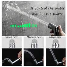 3-teiliges Sprühpistolen-Set mit 1,5 m Silberschlauch und silberner schraubloser Halterung, wandmontierter Handbrause, einfache Bedienung, zuverlässiges Material, Mehrzweckverwendung, schnelle Installation, Sprühkopf - Haustierwaschanlage mit Griff