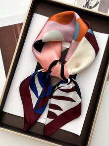 1 lenço bandana com estampa de castanha de caju, faixa de cabelo de seda, lenço para o pescoço, adequado para uso diário e para combinar com roupas. - Multicolorido - Ver 1