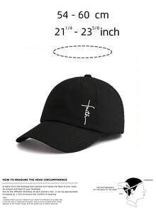 1 Piece Faith Print Baseball Cap, Classic Stylish Fashionable Soft Sweatband Adjustable Size Lightweight Sun Protection Versatile Classic Cap, Suitable For Outdoor Sports Daily Wear Party Vacation Perfect Gift For Families And Friends - 彩色 - 查看 3