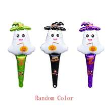 5/10pcs Halloween Theme Stick Balloons Bat Pumpkin Ghost Shape Hand A Stick Air Balloon Halloween Party Decoration - Multicolor - View 6