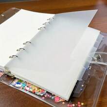 1 set de pages de séparateurs à feuilles mobiles A6 (transparentes, noires, blanches) avec étiquettes, étagère à autocollants de planificateur, feuilles de séparateurs à feuilles mobiles en plastique à 6 anneaux A6, lignes de séparateurs de planificateur semi-transparentes A6, planificateur à feuilles mobiles de budget, inserts de planificateur, matériau en PVC, pratique pour l'organisation, la visualisation et l'enregistrement des plans personnels - Multicolore - Voir 1
