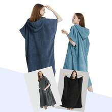 1 件超细纤维毛巾斗篷成人，（78*110 厘米）毛巾布游泳罩衫，男女适用，冲浪更衣巾，毛巾浴袍 - 彩色 - 查看 7