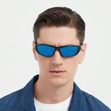 Unisex Fashion Sports Glasses, Classic Retro Plaid Pattern, Neutral Style, Tropical Beach Vacation Vibe, Shiny Material, Men's Classic Casual Retro Motorcycle Driving - F23-3B - View 3