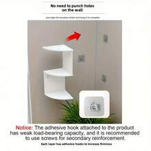 1Pcs Wall-Mounted Corner Shelf-Floating Storage Rack For Living Room, Bedroom, Kitchen, Bathroom, Office-Decoration Organizing Box, Perfect Gift Bathroom Shelves Bathroom Storage And Organize, Corner Shelves - Trắng - 5 lớp - Xem 7