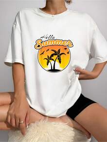 Hello Summer Retro Beach Vacation Tee Men Women Girls Kids-Shirt        Summer Ladies' Choice-Shirt Women - trắng - Xem 1
