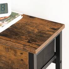 Slim Console Table, Narrow Console Table With 2 Non-Woven Drawers, Hallway Table With Storage, Small Side Table For Small Spaces, Living Room, Industrial - Brown - View 7