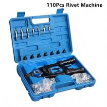 110-Piece Rivet Nut Kit - M3-M12 Manual Hand Riveter With Threaded Riveter Pliers For DIY Crafts, Automotive Repair & Furniture Assembly - Black - View 1