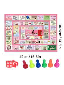 Adult Interactive Drinking Board Game - Fun Party Game For 2-6 Players, With 6 Colorful Game Pieces And 2 Red Dice, Suitable For Halloween, Christmas, Easter, Valentine's Day, Thanksgiving