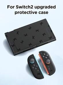 1pc Caparl Polka Dot & Bow Decor Pattern Protective Case, Compatible With New 2 (2025), Switch NS/Switch OLED/Lite, Accessory Compatible With Switch 2 Console, Full Set Package, Storage Case With Card Slot, Switch Protective Cover, Romantic Gift Compatible With Switch Players