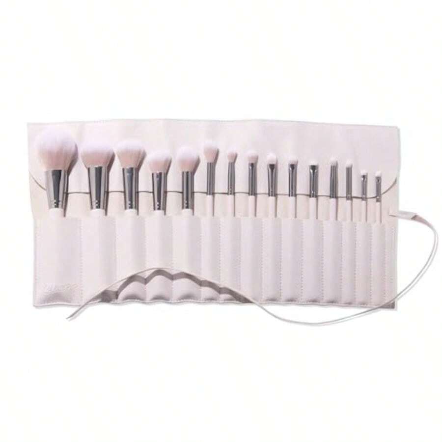 ColourPop Stone Cold Brush Roll Face And Eye Brush Set Face And Eye Makeup Brush Set Made With Luxe Synthetic Vegan Bristles Includes Holder 15 Count - StoneColdSet - 查看 1