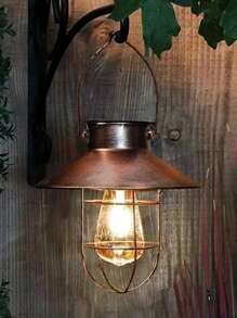 Lámpara colgante de arte de metal con energía solar - Brillo cálido, diseño de metal de cobre, adecuada para patio, jardín y decoración del hogar, carga solar de alta calidad resistente a la intemperie, mejora del paisaje | Luz de jardín de metal de ambiente cálido