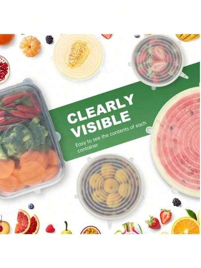 6 Pieces Stretch Reusable Silicone Lids - Stretch Silicone Bowl Lids - Reusable Silicone Bowl Lids - Silicone Bowl Covers - Silicone Bowl Lids - Silicone Microwave Cover, Random Color And Style