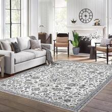 Washable Rug For The Living Room, Vintage Floral Rug, Soft, Non-Slip, Stain-Resistant, Boho Rug For Bedroom, Dining Room, Kitchen, Home Office - Nhiều màu - Xem 3
