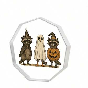 Boo Ghost Raccoon, Halloween Raccoon, Autumn Home Decor, Office Desk Decor, Table Decor, Boho Decor, Bedroom Decor, Farmhouse Decor, Fall Decor