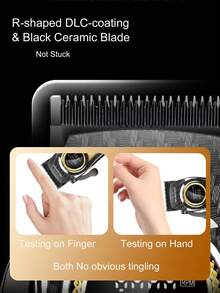 Kemei KM-2242 专业理发器，9000RPM 高速理发器，带充电底座，10W 强劲无刷电机，男士电动理发器，男士生日礼物，新款 KM-2242 圣诞节和新年理发器 - 黑色 - 查看 11