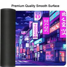 1 Stück Japanische Straßen Schreibtischunterlage - Lebendiges lila Retro Anime Gaming Mauspad, große Gummi Tastatur Maus Schreibtischunterlage, perfekt für Büro, Zuhause und Gaming Setups, Gaming Schreibtisch Zubehör, lebendige Schreibtischunterlagen