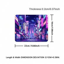 1 Stück Japanische Straßen Schreibtischunterlage - Lebendiges lila Retro Anime Gaming Mauspad, große Gummi Tastatur Maus Schreibtischunterlage, perfekt für Büro, Zuhause und Gaming Setups, Gaming Schreibtisch Zubehör, lebendige Schreibtischunterlagen