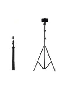 Adjustable Universal Tripod With Cell Phone Holder And Ring Light 2.1 Meters - Black - View 1
