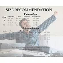 Pajamas For Men Set Long Sleeve Henley Microfleece Shirt Plaid Flannel Pants Comfy Pjs Sleepwear Plush Loungewearhalloween - Navy+Navy - View 6