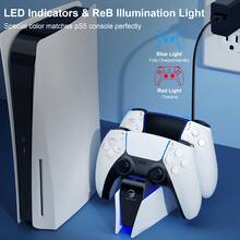 HONCAM Charger For PS Handle Controller, Charging Station Dock For PS DualSense Slim PRO Controller With LED Indicator5