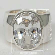 1 件简约宽带戒指，镶嵌闪亮锆石，椭圆形、方形或心形，周年纪念礼物，耐用的日常珠宝，适合派对和庆祝活动 - 戒指 - 查看 4