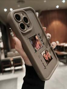 1 husă de telefon personalizată cu fotografie și nume, husă de telefon personalizată DIY. Husă de telefon cu design personalizat cu fotografie și nume. Husă de telefon cu acoperire completă, protecție pentru lentile. Senzație confortabilă, anti-șoc. Cel mai bun cadou pentru cei mai buni prieteni, familie, cupluri, compatibilă cu 11/12/13/14/15 Pro Max. - Maro - Vizualizare 7