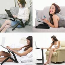 Laptop Stand, Height-Adjustable Folding Laptop Table, Laptop Stand, Laptop Stand With Mouse Tray, Suitable For Bed And Sofa - Black Style1 - View 4