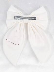 1pc Custom Name Ballet Girls Embroidered Hair Bow For Girls Elegant Pearls Bow Alligator Clip Cute Sweet Personalized Hair Clip White Customized Barrettes Princess Custom Text Hairpin Kids Hair Accessory