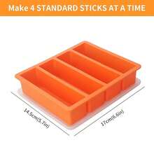 Silicone Ice Cube Molds Widely Use 2 Packs,Ice Cube Tray For Whiskey, Butter Mold,Freezer Molds For Soups And Sauces (Orange)-721904 - 2 - 查看 3