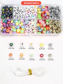Soft Clay Letter Bead DIY Bracelet Stringing Bead Material, Multi-Size Set For Necklace Bracelet Jewelry Making Craft, Gift For Family Friends Classmates, Holiday Gift