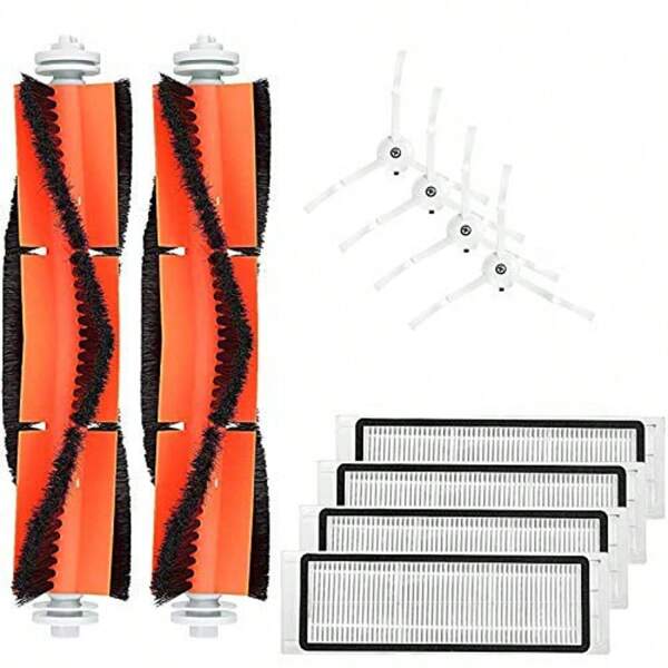 Compatible con Mi Robot 1/1S SDJQR01RR SDJQR02RR SDJQR03RR Robot aspiradora, para Roborock S50 S51 S55 S5 Max S6 S60 S65 Robot aspiradora, Filtro HEPA, Cepillo principal, Piezas de repuesto del cepillo lateral