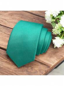 DOZE GOLDEN Men's Ties Slim Tie STRIPED TWILL FABRIC Casual, Perfect For Friends As A Gift Wedding Daily Use - Azul menta - Ver 3