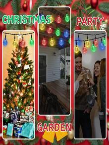 Halloween und Weihnachten exklusive 40-60 LED Solar dekorative Bubble Light Lichterketten, 8 Modi - wasserdichte Outdoor Kristallkugel Lichterketten, geeignet für Gärten, Terrassen, Balkone, Hochzeits- und Weihnachtsdekoration - Warmfarben, Weiß und farbige Lichtoptionen