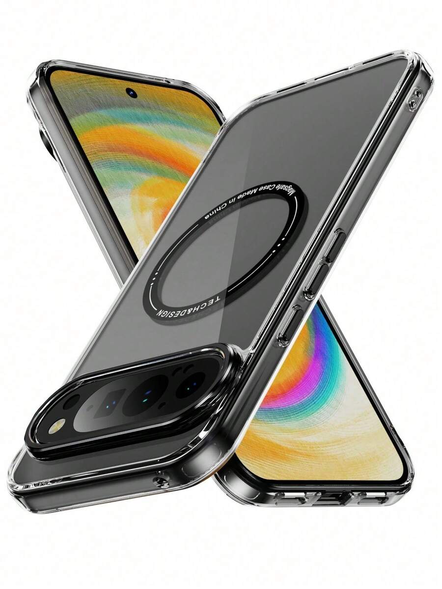 豪华磁性透明手机壳适用于 Pixel 10 10Pro 10Pro XL 9A 9Pro XL 9Pro 9 8 8Pro 8A 系列夏季防摔防震手机壳 - 黑色 - 查看 1