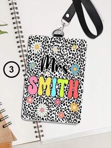 1 pieza Portaidentificación de cuero personalizado para maestros, regalo para maestros, regalo de aprecio a maestros, regalo de regreso a clases, portaidentificación personalizado con tema de útiles escolares, regalo de útiles escolares para maestros, impresión gráfica, suministros de regalo de Navidad, regalo de la semana de aprecio a maestros - Multicolor - Ver 16